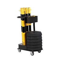 Transportní vozík se sloupky a řetězem, černá / žlutá